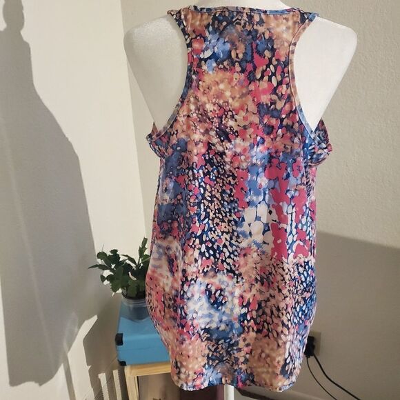 Olive & oak pink and blue print tank top M - Picture 8 of 9